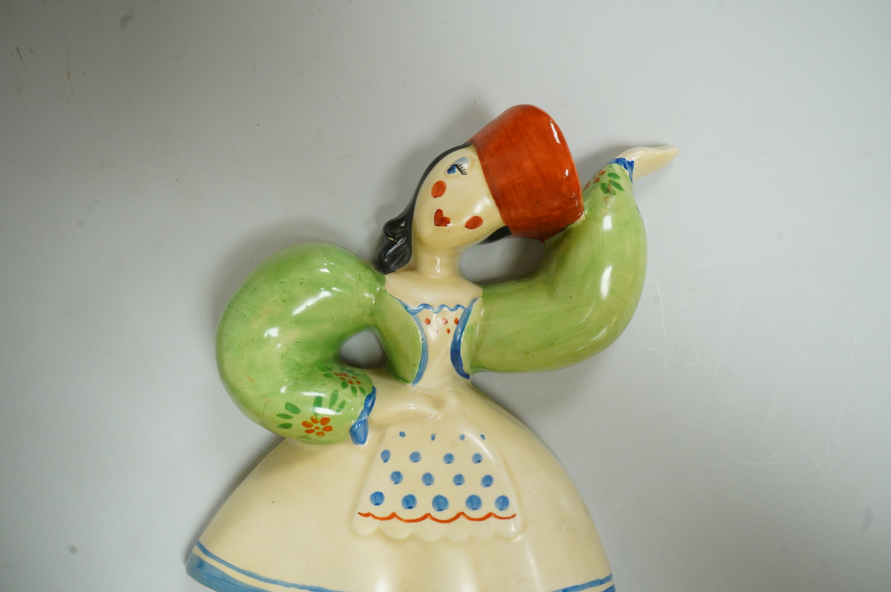 A Crown Devon Countries of the World wall plaque, Russian Cossack Dancer, 1930’s, 29cm high